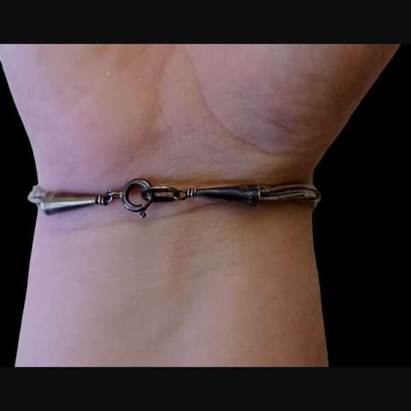 Navajo 925 Sterling Silver Liquid Silver 5 Strand Turquoise Heart Bracelet 7.25" - Picture 12 of 13